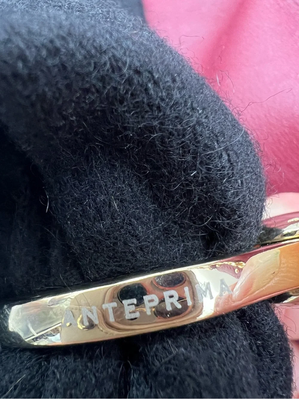 Anteprima Gold Fiori Flower Crystal Glove Holder Bag Charm Keychain Clip